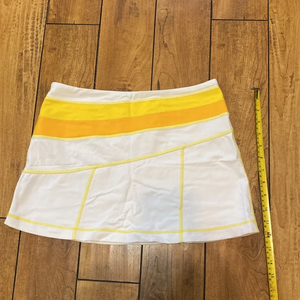 lululemon athletica White Mini Skirt with Yellow Trim - Picture 3 of 4